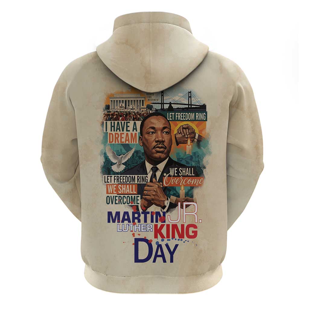 Martin Luther King MLK Zip Hoodie I Have a Dream Vintage Art - African Pride