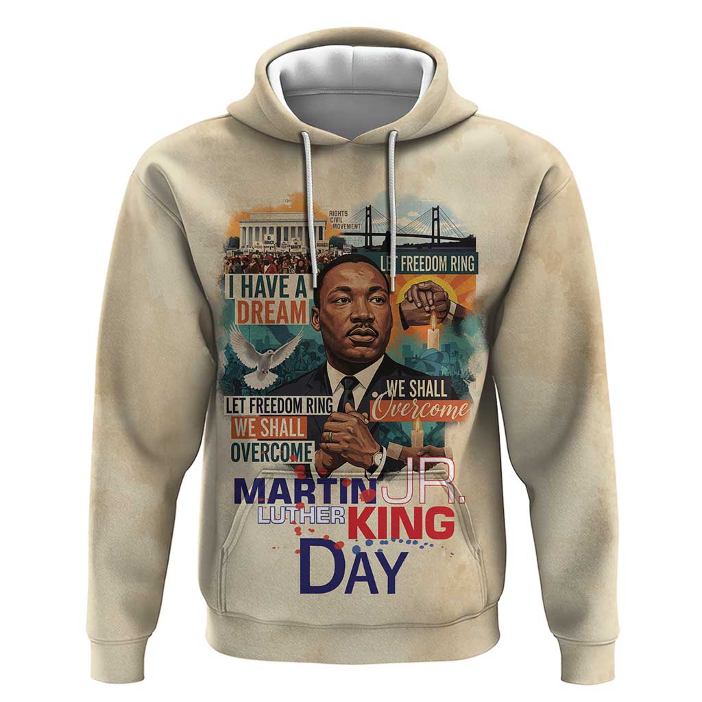 Martin Luther King MLK Zip Hoodie I Have a Dream Vintage Art - African Pride