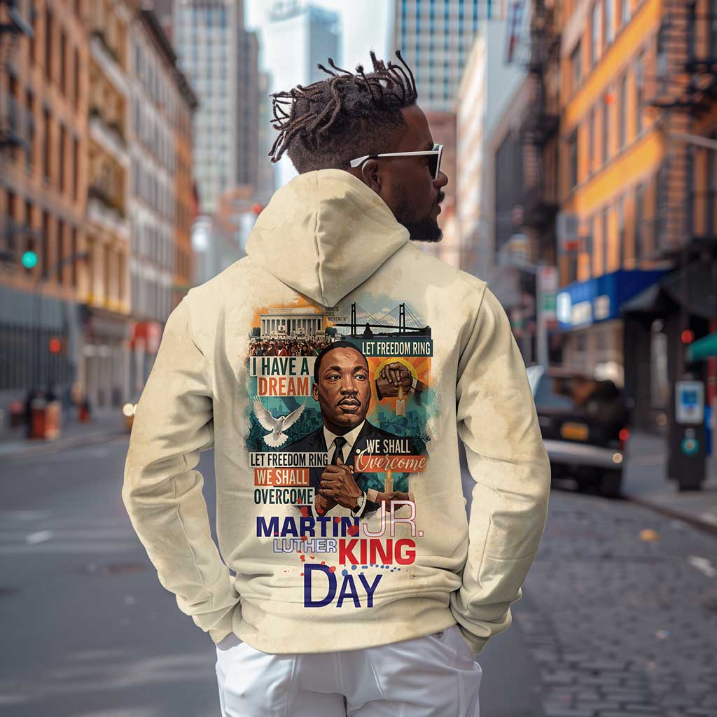 Martin Luther King MLK Zip Hoodie I Have a Dream Vintage Art - African Pride