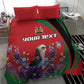 Personalized Afro Kenya Lilac Breasted Roller Bedding Set With Violet Flowers