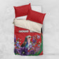 Personalized Afro Kenya Lilac Breasted Roller Bedding Set With Violet Flowers