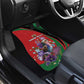Personalized Afro Kenya Lilac Breasted Roller Car Mats With Violet Flowers