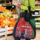 Personalized Afro Kenya Lilac Breasted Roller Grocery Bag With Violet Flowers