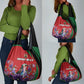 Personalized Afro Kenya Lilac Breasted Roller Grocery Bag With Violet Flowers