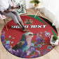 Personalized Afro Kenya Lilac Breasted Roller Round Carpet With Violet Flowers