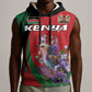 Personalized Afro Kenya Lilac Breasted Roller Sleeveless Hoodie With Violet Flowers - African Pride