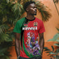 Personalized Afro Kenya Lilac Breasted Roller T shirt With Violet Flowers