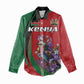 Personalized Afro Kenya Lilac Breasted Roller Women Casual Shirt With Violet Flowers LT18