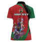 Personalized Afro Kenya Lilac Breasted Roller Women Polo Shirt With Violet Flowers