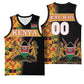 Custom Afro Kenya Coat Of Arms Basketball Jersey With Kente Patterns - African Pride