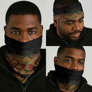 Afro Kenya Coat Of Arms Neck Gaiter With Kente Patterns - African Pride