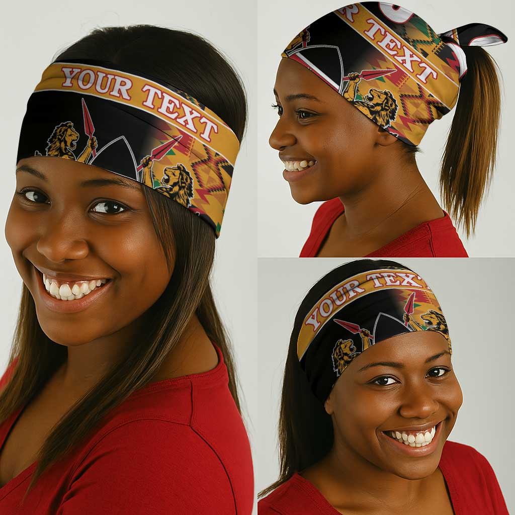 Custom Afro Kenya Coat Of Arms Neck Gaiter Kente Patterns LT18