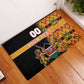 Custom Afro Kenya Coat Of Arms Rubber Doormat With Kente Patterns
