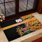 Custom Afro Kenya Coat Of Arms Rubber Doormat With Kente Patterns