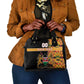 Custom Afro Kenya Coat Of Arms Shoulder Handbag With Kente Patterns