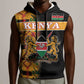 Custom Afro Kenya Coat Of Arms Sleeveless Hoodie With Kente Patterns - African Pride