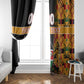Custom Afro Kenya Coat Of Arms Window Curtain With Kente Patterns
