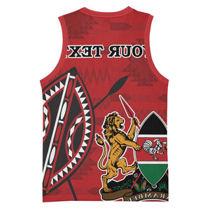 Personalized Afro Kenya Coat Of Arms Basketball Jersey Ethnic Seamless Pattern - African Pride