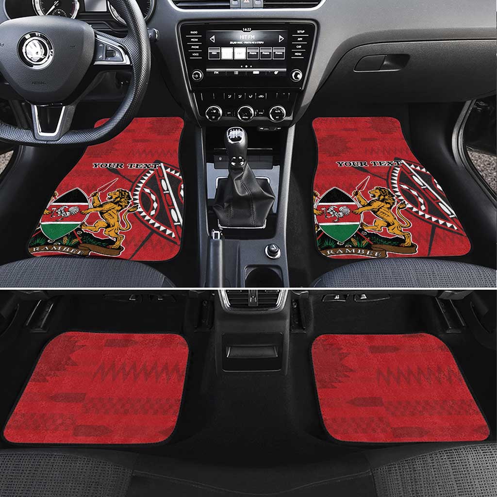 Personalized Afro Kenya Coat Of Arms Car Mats Ethnic Seamless Pattern