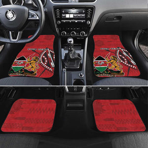 Personalized Afro Kenya Coat Of Arms Car Mats Ethnic Seamless Pattern
