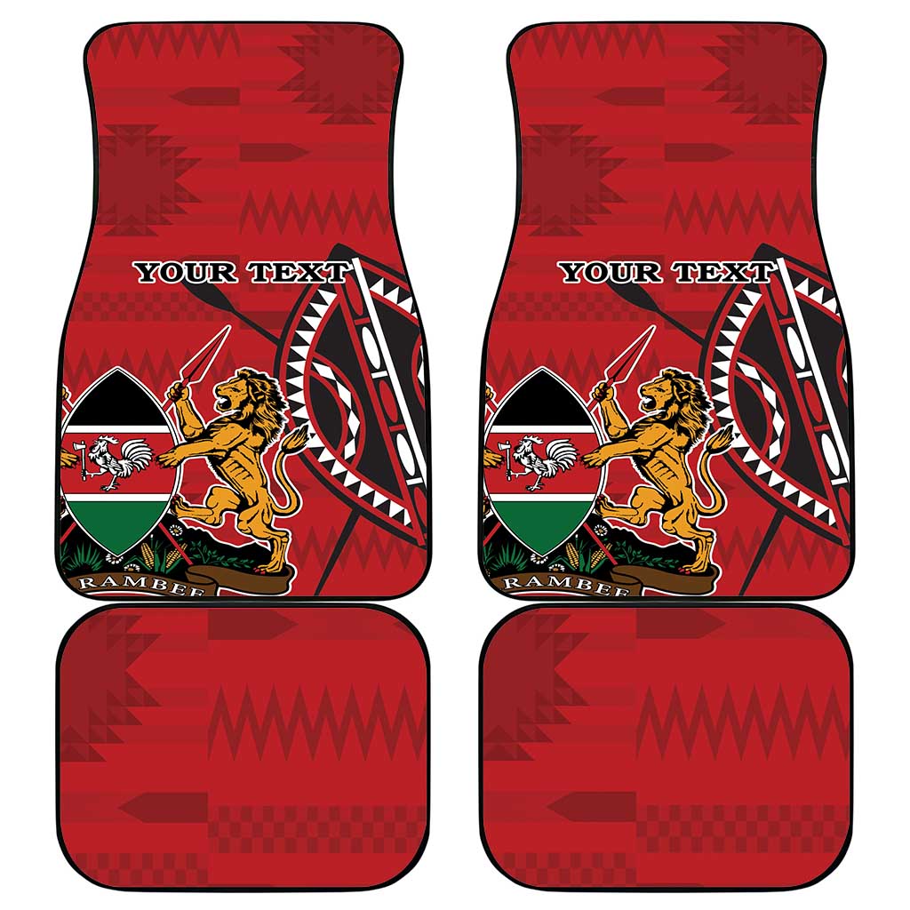 Personalized Afro Kenya Coat Of Arms Car Mats Ethnic Seamless Pattern