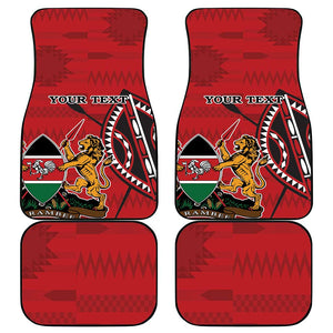 Personalized Afro Kenya Coat Of Arms Car Mats Ethnic Seamless Pattern
