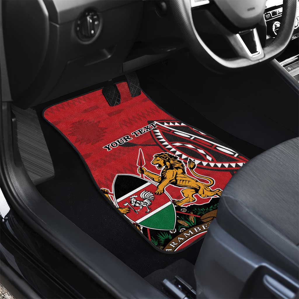 Personalized Afro Kenya Coat Of Arms Car Mats Ethnic Seamless Pattern