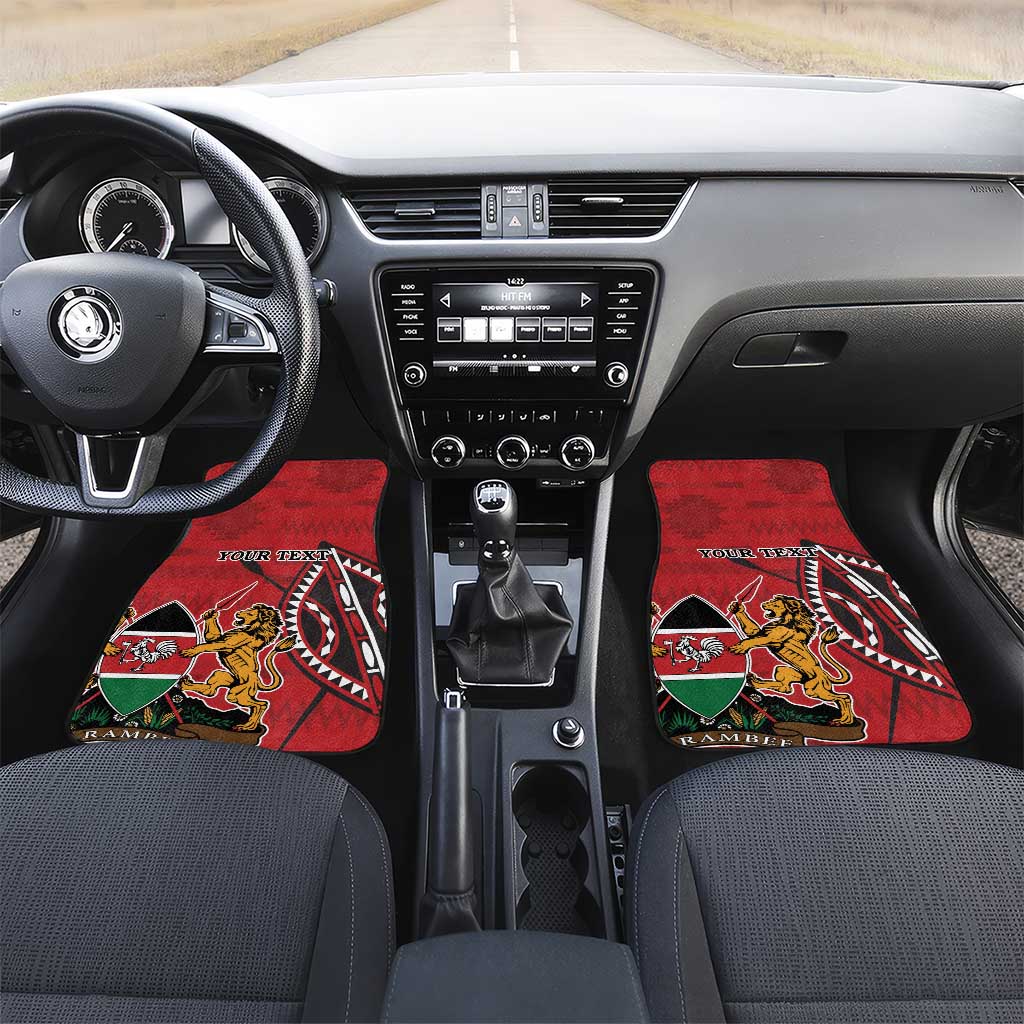 Personalized Afro Kenya Coat Of Arms Car Mats Ethnic Seamless Pattern