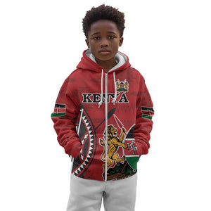 Personalized Afro Kenya Coat Of Arms Kid Hoodie Ethnic Seamless Pattern