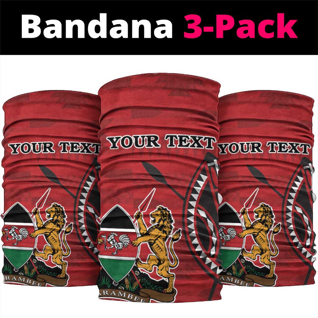 Personalized Afro Kenya Coat Of Arms Neck Gaiter Ethnic Seamless Pattern LT18