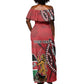 Personalized Afro Kenya Coat Of Arms Off Shoulder Maxi Dress Ethnic Seamless Pattern