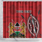 Personalized Afro Kenya Coat Of Arms Shower Curtain Ethnic Seamless Pattern