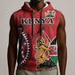 Personalized Afro Kenya Coat Of Arms Sleeveless Hoodie Ethnic Seamless Pattern - African Pride