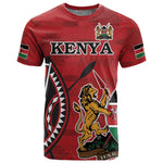 Personalized Afro Kenya Coat Of Arms T shirt Ethnic Seamless Pattern
