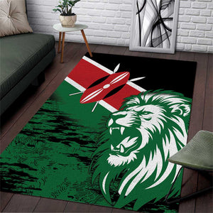 Afro Kenya Lion Head Area Rug Flag Style