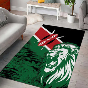 Afro Kenya Lion Head Area Rug Flag Style