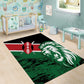 Afro Kenya Lion Head Area Rug Flag Style