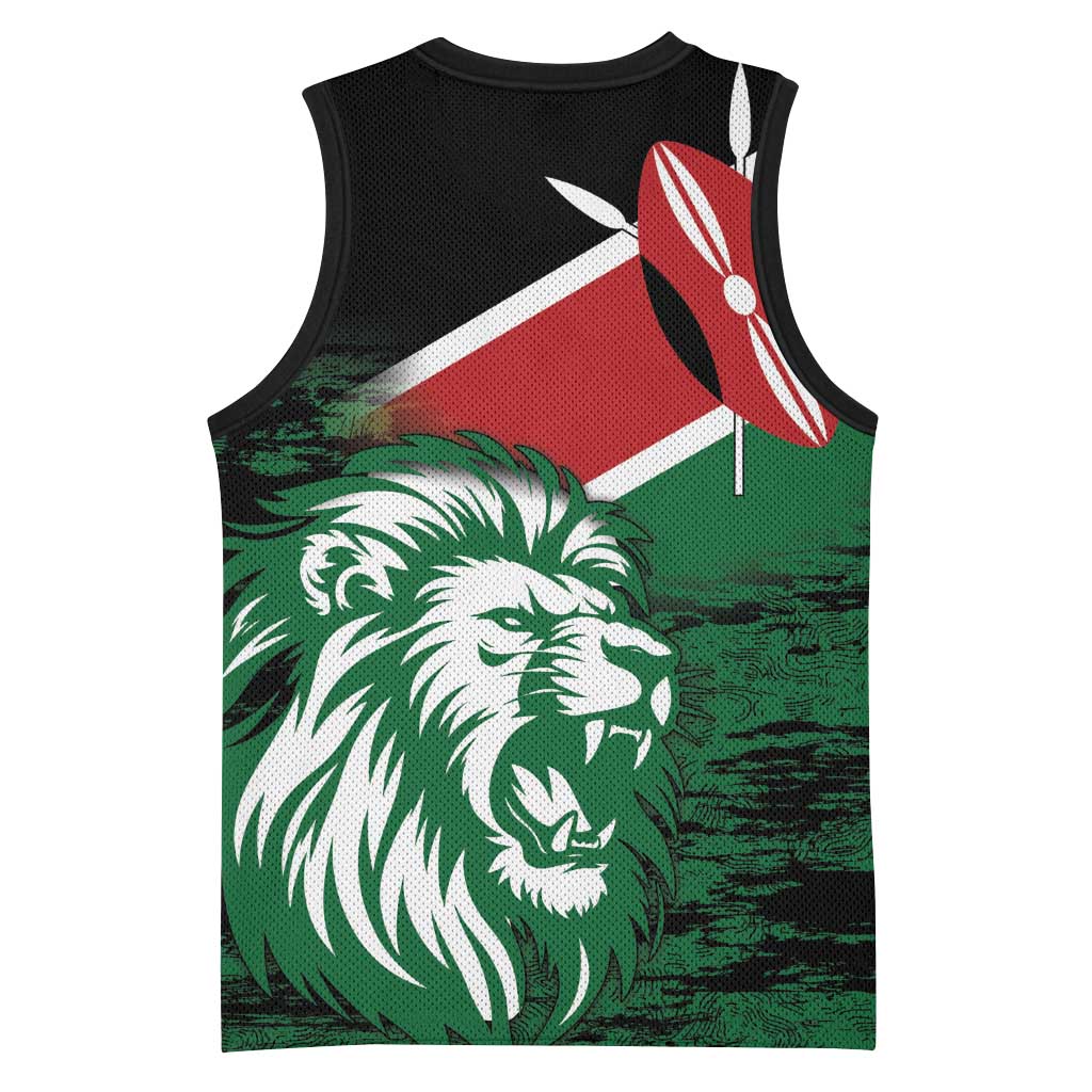 Afro Kenya Lion Head Basketball Jersey Flag Style - African Pride