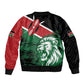 Afro Kenya Lion Head Bomber Jacket Flag Style
