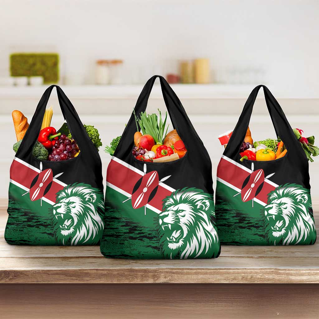 Afro Kenya Lion Head Grocery Bag Flag Style