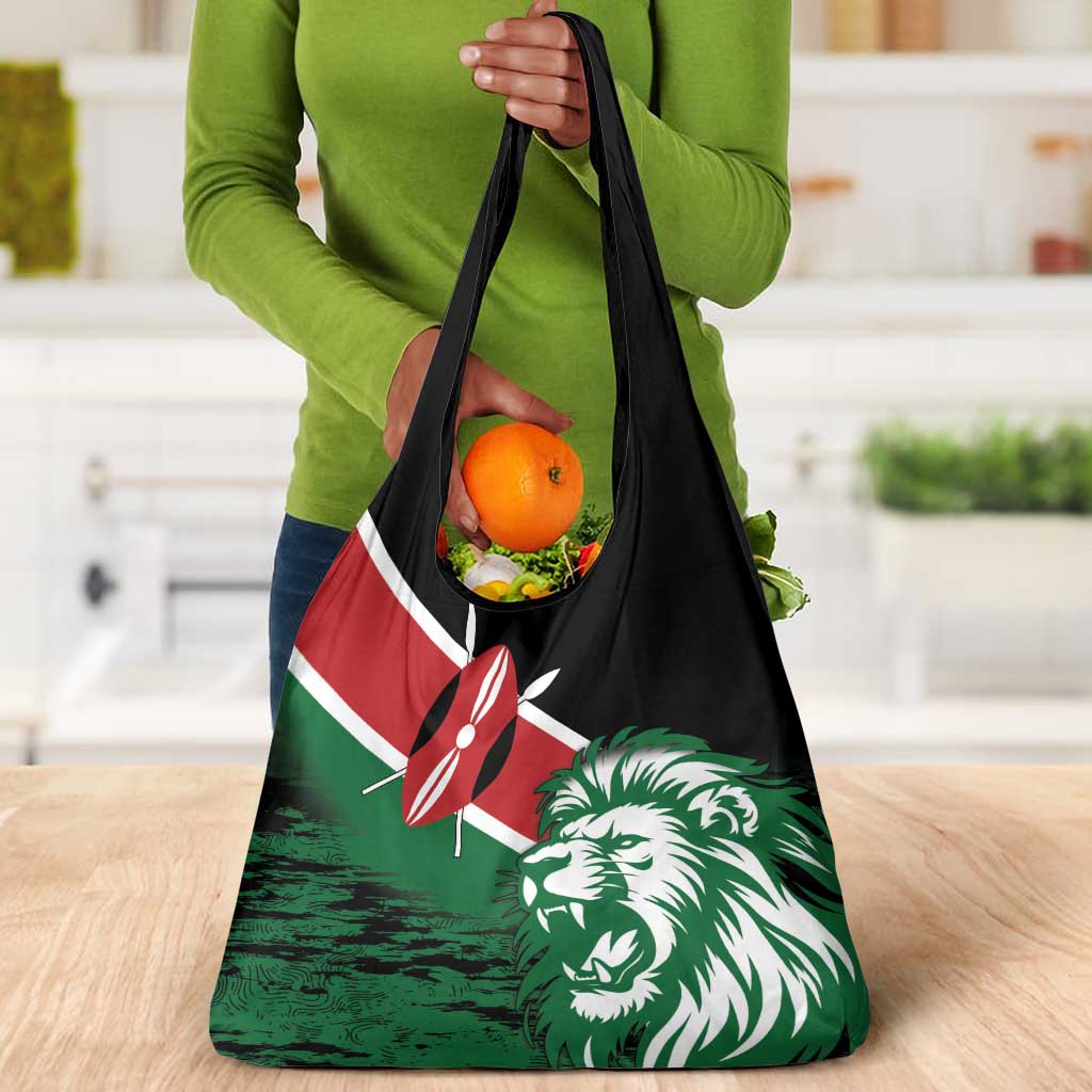 Afro Kenya Lion Head Grocery Bag Flag Style
