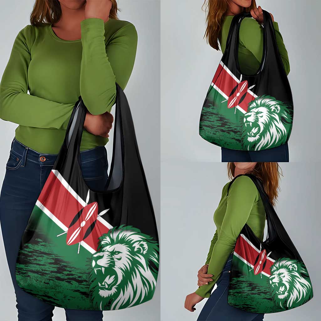 Afro Kenya Lion Head Grocery Bag Flag Style