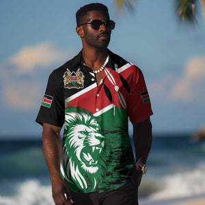 Afro Kenya Lion Head Hawaiian Shirt Flag Style