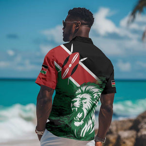 Afro Kenya Lion Head Hawaiian Shirt Flag Style