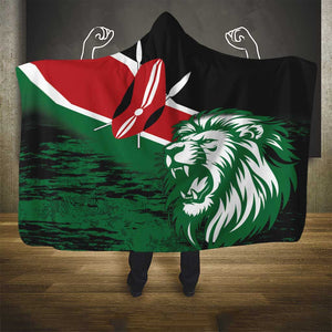 Afro Kenya Lion Head Hooded Blanket Flag Style