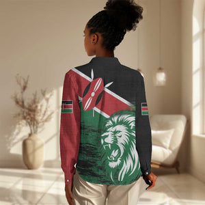 Afro Kenya Lion Head Women Casual Shirt Flag Style LT18
