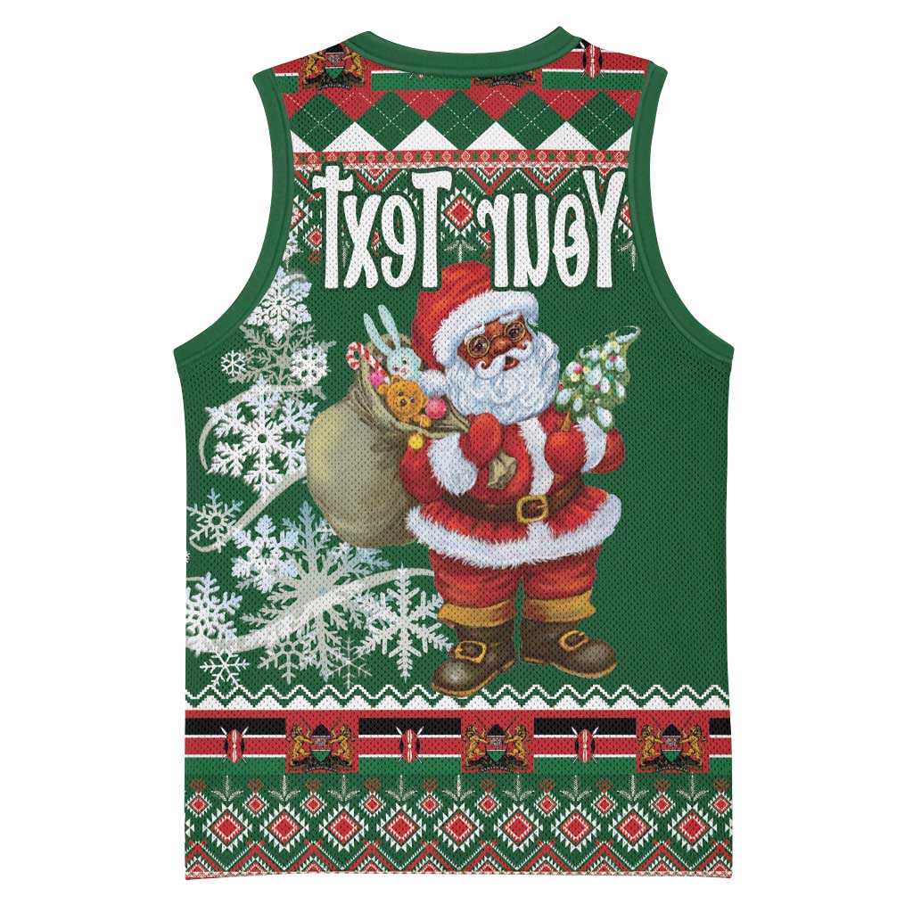 Personalized Afro Kenya Christmas Basketball Jersey African Santa -  Folk Pattern - African Pride