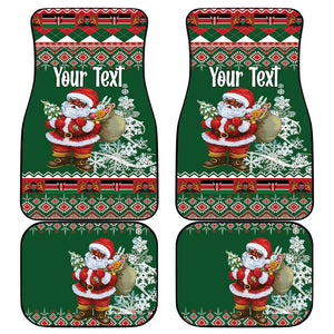 Personalized Afro Kenya Christmas Car Mats African Santa -  Folk Pattern