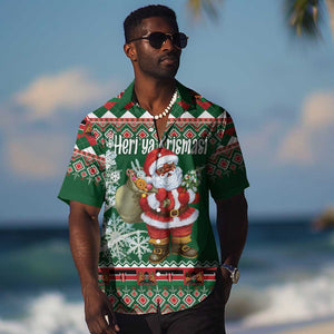 Personalized Afro Kenya Christmas Hawaiian Shirt African Santa -  Folk Pattern