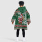 Personalized Afro Kenya Christmas Kid Wearable Blanket Hoodie African Santa -  Folk Pattern